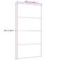 Preview: Schiebetür ESG Glas und Aluminium mattiert 102,5x205 cm Weiß