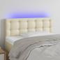 Preview: ARDEBO.de - LED Kopfteil Creme 90x5x78/88 cm Kunstleder