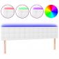 Preview: LED Kopfteil Weiß 200x5x78/88 cm Kunstleder