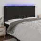 Preview: ARDEBO.de - LED Kopfteil Schwarz 160x5x118/128 cm Stoff