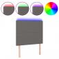 Preview: LED Kopfteil Grau 90x5x118/128 cm Kunstleder