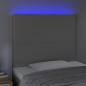 Preview: LED Kopfteil Grau 90x5x118/128 cm Kunstleder