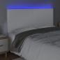 Preview: LED Kopfteil Weiß 180x5x118/128 cm Kunstleder
