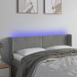 Preview: ARDEBO.de - LED Kopfteil Hellgrau 147x16x78/88 cm Samt