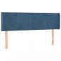 Preview: LED Kopfteil Dunkelblau 147x16x78/88 cm Samt