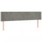 Preview: LED Kopfteil Hellgrau 163x16x78/88 cm Samt