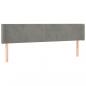 Preview: LED Kopfteil Hellgrau 203x16x78/88 cm Samt