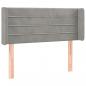 Preview: LED Kopfteil Hellgrau 93x16x78/88 cm Samt