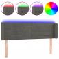 Preview: LED Kopfteil Dunkelgrau 147x16x78/88 cm Samt
