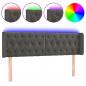 Preview: LED Kopfteil Dunkelgrau 163x16x78/88 cm Samt
