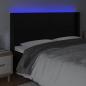 Preview: LED Kopfteil Schwarz 163x16x118/128 cm Kunstleder