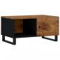 Preview: Couchtisch 80x50x40 cm Massivholz Mango & Holzwerkstoff