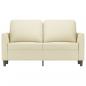 Preview: 2-Sitzer-Sofa Creme 120 cm Kunstleder