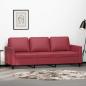 Preview: ARDEBO.de - 3-Sitzer-Sofa Weinrot 180 cm Kunstleder