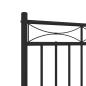 Preview: Bettgestell mit Kopfteil Metall Schwarz 140x200 cm
