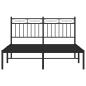 Preview: Bettgestell mit Kopfteil Metall Schwarz 135x190 cm