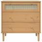 Preview: Schubladenkommode SENJA Rattan-Look Braun 80x40x80 Kiefernholz