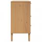 Preview: Schubladenkommode SENJA Rattan-Look Braun 80x40x80 Kiefernholz