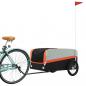 Preview: Fahrradanhänger Schwarz und Orange 45 kg Eisen