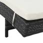 Preview: Sonnenliegen 2 Stk. mit Rollen und Auflagen Poly Rattan Schwarz