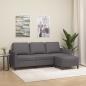Preview: ARDEBO.de - 3-Sitzer-Sofa mit Hocker Grau 180 cm Kunstleder
