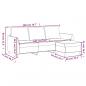 Preview: 3-Sitzer-Sofa mit Hocker Grau 180 cm Kunstleder