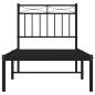 Preview: Bettgestell mit Kopfteil Metall Schwarz 75x190 cm