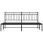 Preview: Bettgestell mit Kopfteil Metall Schwarz 180x200 cm