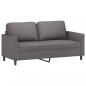 Preview: 2-Sitzer-Sofa Grau 140 cm Kunstleder