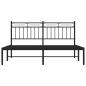 Preview: Bettgestell mit Kopfteil Metall Schwarz 150x200 cm