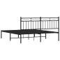 Preview: Bettgestell mit Kopfteil Metall Schwarz 150x200 cm