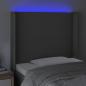 Preview: LED Kopfteil Grau 93x16x118/128 cm Kunstleder