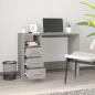Preview: Schreibtisch mit Schubladen Betongrau 102x50x76cm Holzwerkstoff