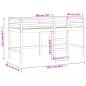 Preview: Kinderhochbett mit Leiter Schwarz 90x200 cm Massivholz Kiefer