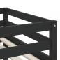 Preview: Kinderhochbett mit Leiter Schwarz 80x200 cm Massivholz Kiefer