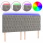 Preview: LED Kopfteil Hellgrau 180x7x118/128 cm Samt