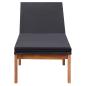 Preview: Sonnenliegen 2 Stk. mit Tisch Poly Rattan und Massivholz Akazie