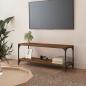 Preview: ARDEBO.de - TV-Schrank Räuchereiche 100x33x41 cm Holzwerkstoff und Stahl