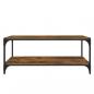 Preview: TV-Schrank Räuchereiche 100x33x41 cm Holzwerkstoff und Stahl