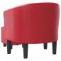 Preview: Clubsessel mit Fußhocker Rot Kunstleder
