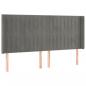 Preview: LED Kopfteil Hellgrau 163x16x118/128 cm Samt