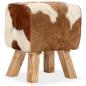 Preview: Hocker Echtes Ziegenleder 40 x 30 x 45 cm  