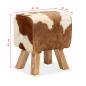Preview: Hocker Echtes Ziegenleder 40 x 30 x 45 cm  