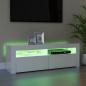 Preview: TV-Schrank mit LED-Leuchten Hochglanz-Weiß 120x35x40 cm