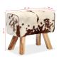 Preview: Hocker Echtes Ziegenleder Braun 60 x 30 x 50 cm  