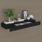 Preview: Schweberegal mit Schublade Schwarz 80x25x8 cm