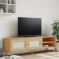 Preview: ARDEBO.de - TV-Schrank SENJA Rattan-Optik Braun 158x40x49 cm Kiefernholz