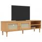 Preview: TV-Schrank SENJA Rattan-Optik Braun 158x40x49 cm Kiefernholz