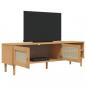 Preview: TV-Schrank SENJA Rattan-Optik Braun 158x40x49 cm Kiefernholz