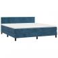 Preview: Boxspringbett mit Matratze & LED Dunkelblau 160x200 cm Samt